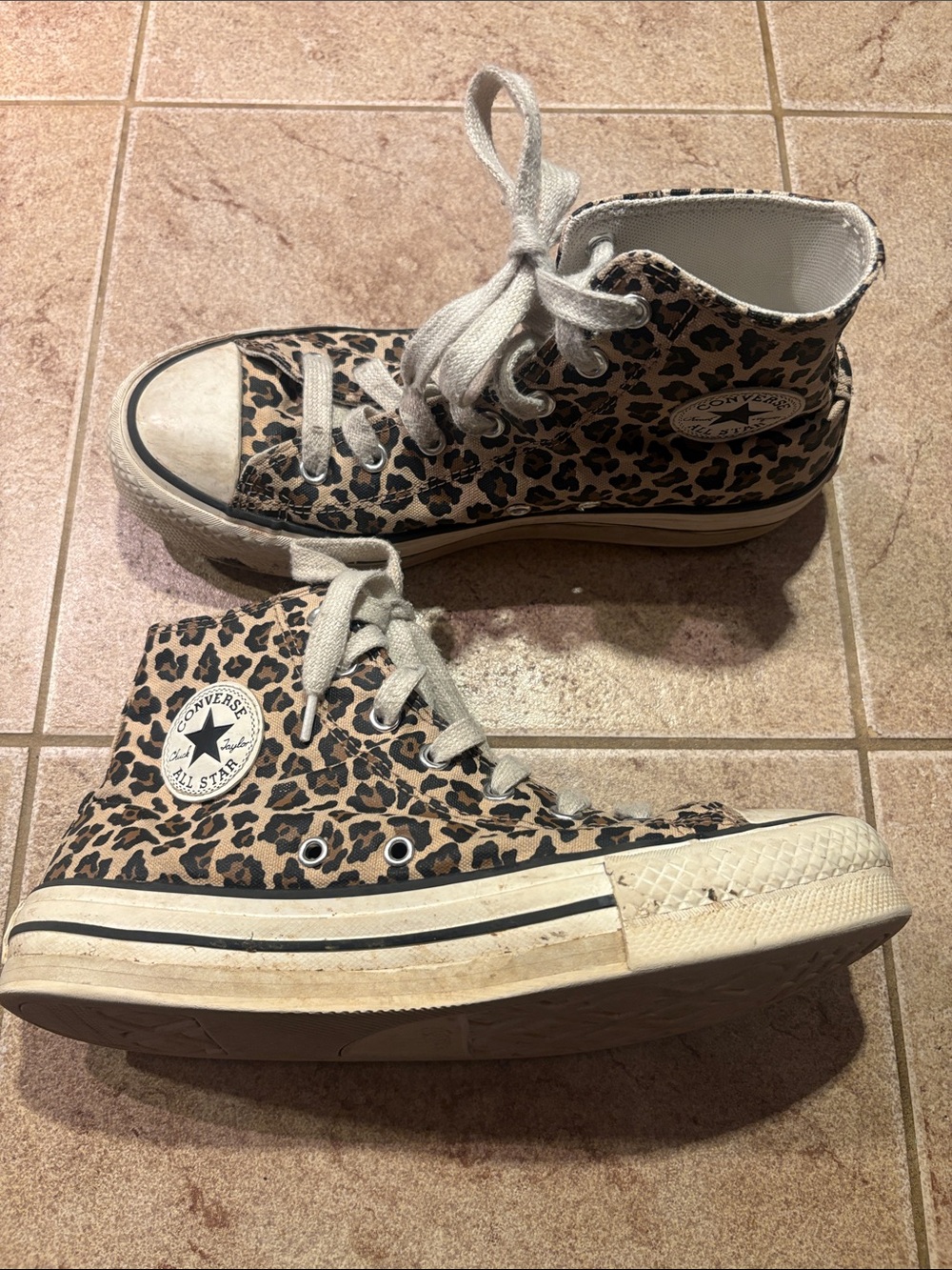 Leopard Print High-Top Converse Sneakers